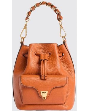 Coccinelle Beat Generation Grained Leather Bucket Bag - Orange