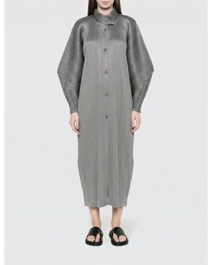 Pleats Please Issey Miyake Mantel Damen - Grau