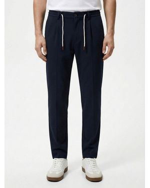 Eleventy Cotton Blend Pants With Drawstring - Blue