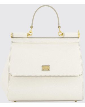 Dolce & Gabbana Dolce &Amp Gabbana Bolso De Mano Mini Sicily De Piel De Ternera Granulada - Neutro