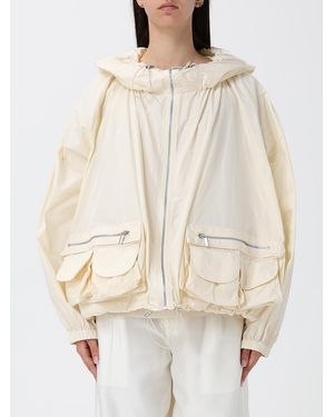 MEIMEIJ Oversized Polyester Bomber Jacket - Natural