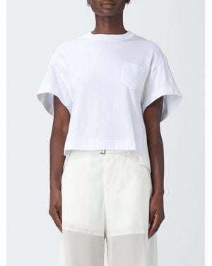 Sacai Baumwoll-T-Shirts Mit Rückenpanel - Weiß