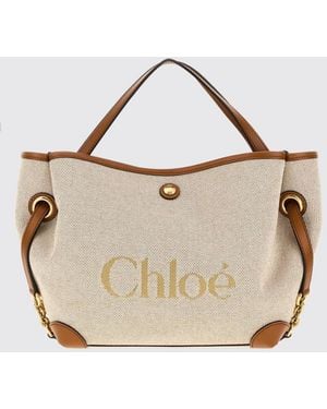 Chloé ChloÉ Clover Small Canvas Handbag With Jacquard Logo - Metallic
