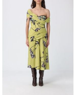 Antonio Marras Printed Cotton Blend Asymmetric Dress - Green