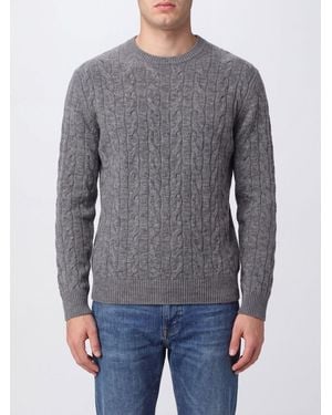 Ballantyne Cable-Knit Wool Blend Crewneck Sweater With Long Sleeves - Grey