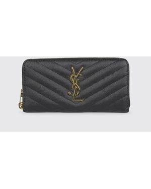 Saint Laurent Cassandre Matelassé Wallet - Grey