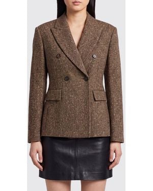 Brunello Cucinelli Zweireihiger Blazer Aus Wollmischung Mit Reverskragen Und Pattentaschen - Braun