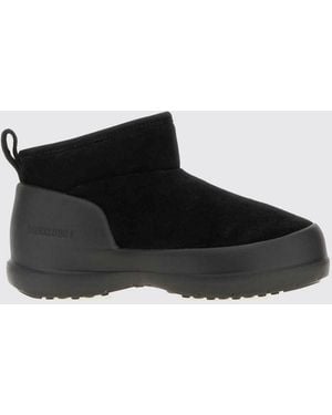 Moon Boot Mezzaluna Wildleder-Schneestiefel Mit Shearling-Futter - Schwarz