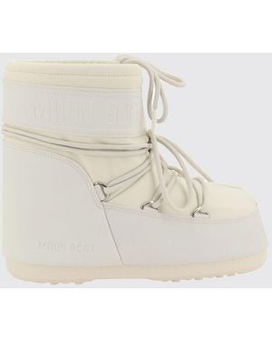 Moon Boot Icon Two-Tone Ankle Snow Boots With Adjustable Laces - White