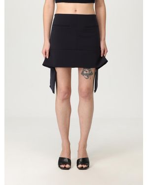 Courreges Stylish Mini Skirt With Unique Tie Detail And Pocket Accent - Blue