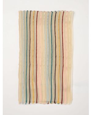 Paul Smith Striped Silk Blend Scarf - Natural