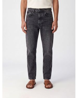 AMISH Mid-Rise Straight-Leg Stretch-Denim Jeans With Five Pockets - Blue