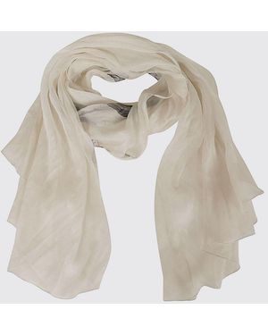 Ermanno Scervino Bufanda Rectangular En Pura Seda Con Estampado Floral - Blanco