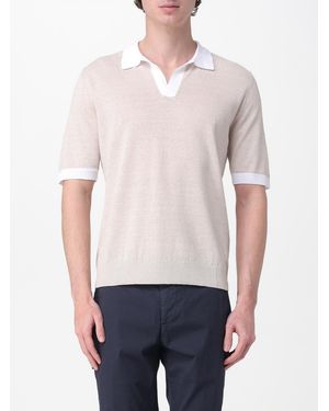 Eleventy Linen And Cotton Polo Shirt - White