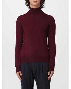 Brooksfield Basic Slim Fit Wool Turtleneck Jumper With Ribbed Trims - Purple