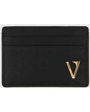 Versace Tarjetero De Piel - Blanco