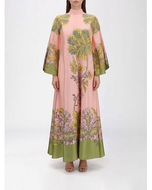 La DoubleJ Magnifico Long Silk Tunic With Floral Print And High Neck - White