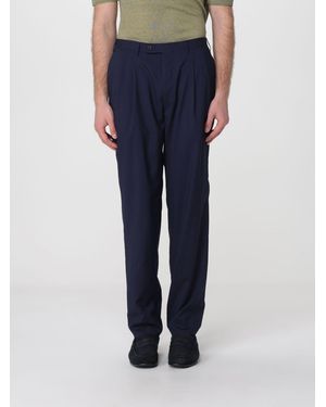 Corneliani Slim Fit Virgin Wool Blend Trousers - Blue