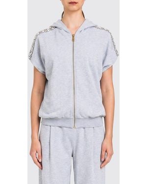 Twinset Sudadera Con Capucha De Mezcla De Algodón - Blanco