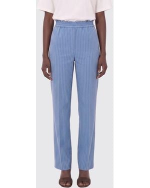 Orian Gerade Hose Mit Nadelstreifen, Hoher Taille Und Elastischem Bund - Blau