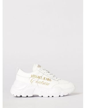 Versace Jeans Couture Leather Trainers With Logo - White