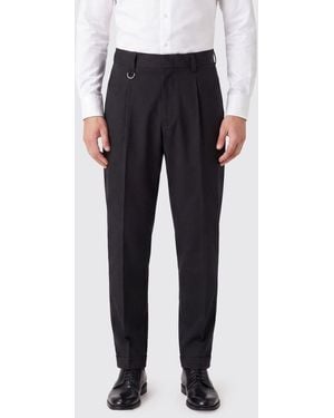 Paolo Pecora Slim Fit Cotton Chino Pants With Slant Pockets - Black