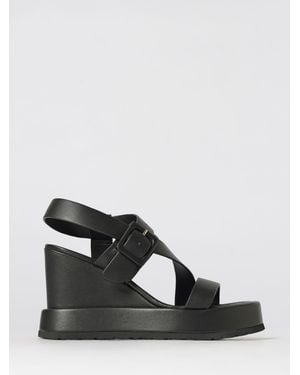 Paloma Barceló Tessa Leather Wedge Sandals - Black