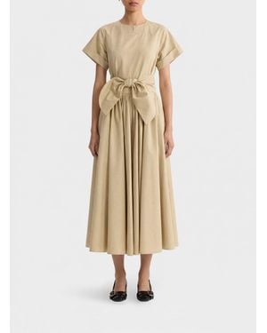 Patou Vestido Midi De Popelina De Algodón - Neutro