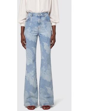 Fiorucci Printed Denim Flared Jeans - Blue