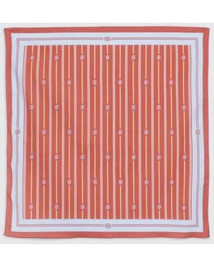 Drole de Monsieur Cotton Scarf With Logo - Red