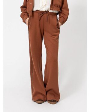 Twinset Wide-Leg Jersey Jogging Pants With Drawstring - Brown