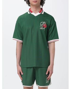 Drole de Monsieur D Hibiscus Cotton Blend Polo Shirt - Green