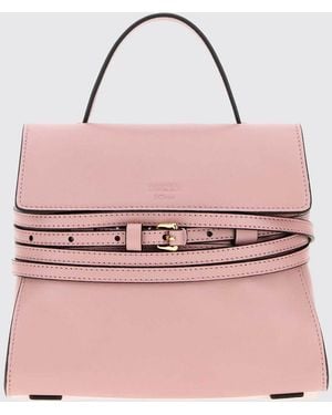 Moschino Minibolso De Mano Tie Me De Piel Con Bandolera - Rosa