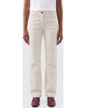 Magda Butrym High-Waisted Straight-Leg Five-Pocket Jeans - Natural