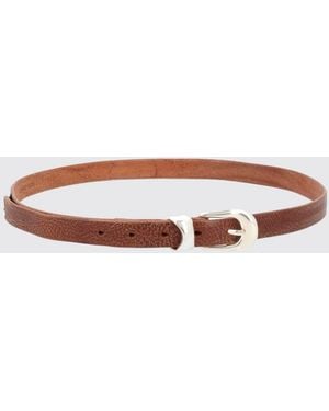 Our Legacy Grained Leather Belt With Pin Buckle - Brown