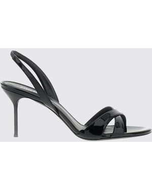 Paris Texas Lidia Patent Leather Mid-Heel Slingback Sandals - Metallic