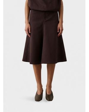 Soeur Cotton Midi Skirt - Black