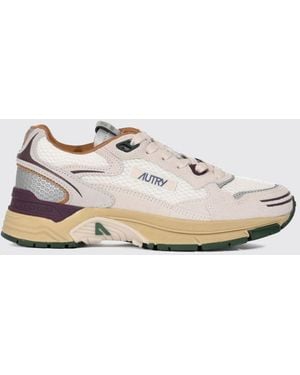 Autry Zweifarbige Hyperway Sneaker Aus Leder Und Mesh Mit Cut-Out-Logo - Weiß