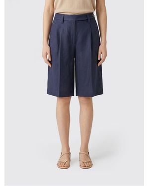 Brunello Cucinelli Linen Blend Tailored Shorts - Blue