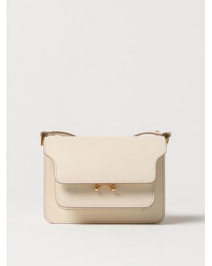Marni Trunk Tasche Aus Saffiano-Leder - Natur