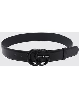 Gucci Cinturón Gg Marmont De Piel De Becerro Con Hebilla De Monograma - Negro