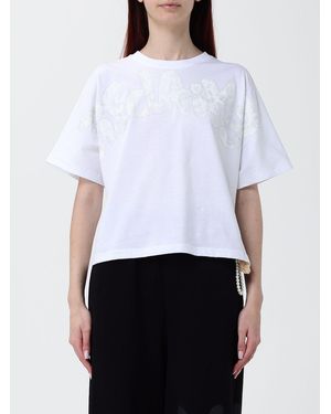 DISCLAIMER Relaxed Fit Cotton T-Shirt With Printed Logo And Crew Neck - White