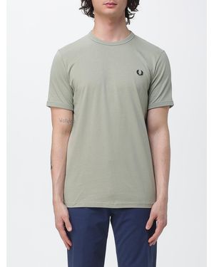 Fred Perry Cotton T-Shirt With Mini Logo - Grey