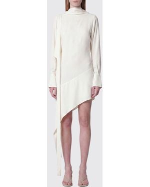 Francesco Murano Asymmetrical U-Back Midi Dress - White