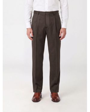 Lardini Pure Virgin Wool Wide-Leg Pants With Darts And Mid-Rise Waist - Gray
