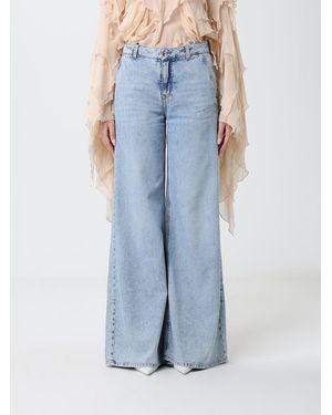Blumarine Flared Cotton Jeans - Blue