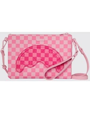 Sprayground Saffiano Check Coated Cotton Clutch - Pink