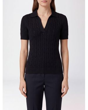 Ralph Lauren Slim Fit V-Neck Cotton-Blend Knit Polo - Black