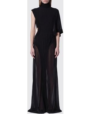 Francesco Murano One-Shoulder Silk Evening Gown With Turtleneck Collar - Black