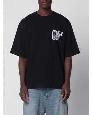 Off-White c/o Virgil Abloh Relaxed Fit Cotton T-Shirt With Back Arrow Logo Print - Blue